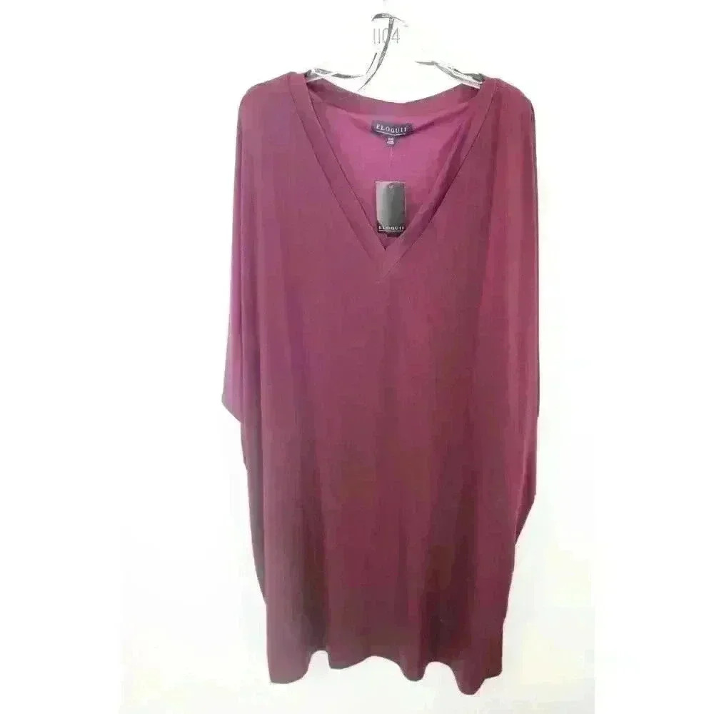Eloquii Purple Bat Dress Plus Size 26/28 V-neck Nwt